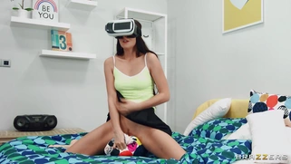 Katy Rose gets caught by Angelo Godshack playin with the dildo