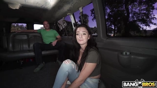 Alice Visby shows off her big naturals in the bus