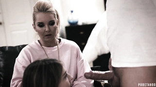 Kristen Scott and Aaliyah Love are sucking the cock