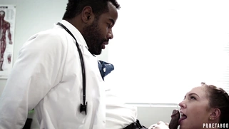 Maddy O'Reilly is sucking Dr. Tyler Knight's black cock