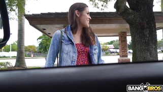 Catalina Ossa is getting picked up outdoors