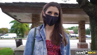 Catalina Ossa is getting picked up outdoors