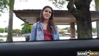 Catalina Ossa is getting picked up outdoors