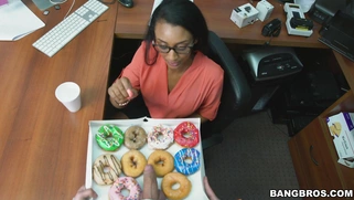 Arianna Knight's boss offering her dick in a box breakfast treats