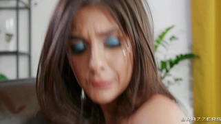 Bigtit Tru Kait rides Angelo Godshack's cock on the floor