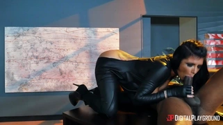 Romi Rain is smoking being fucked by Stallion from behind