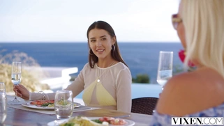 College girl Sybil A stays with a married couple abroad