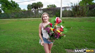 Angel Aurora is getting picked up outdoors