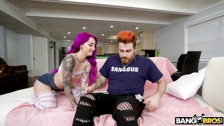 Val Steel is sucking Logan Xander's cock