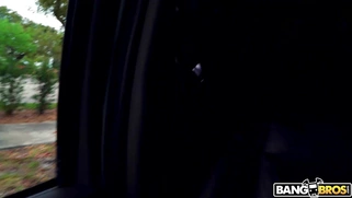 Penelope Kay is getting picked up outdoors