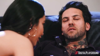 Emily Willis deepthroats Small Hands' cock