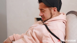 Alexis Tae on her knees gives nice blowjob to Dante Colle