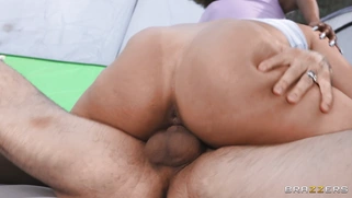 Demi Sutra rides Small Hands' cock as Gia Derza sits on his face