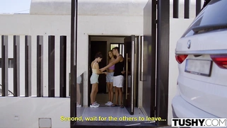 Emelie Crystal and Sara Bell are anal threesome pros