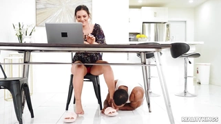 Alice Visby got her pussy licked by Mazee The Goat