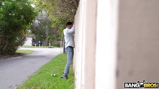 Kira Perez is playing with her pussy and Tyler Steel is spying on her