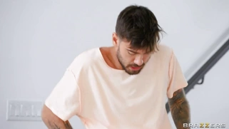 Blonde Victoria Lobov is sucking the cock