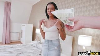 Maid Adelle Saballe is cleaning the house