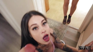 Maddy May is sucking Charles Dera's cock in POV