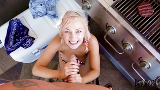 Blonde Ava Sinclaire gets facial cumshot in POV