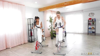 Xander Corvus is jerking on Dee Williams and Ember Snow