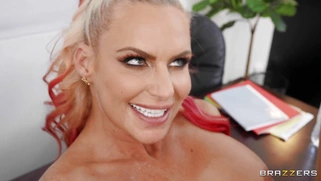 Busty mom Phoenix Marie gets fucked by Johnny Castle on the desk