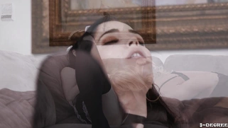 Serene Siren and Evelyn Claire in sexy lingerie are playing lesbo games