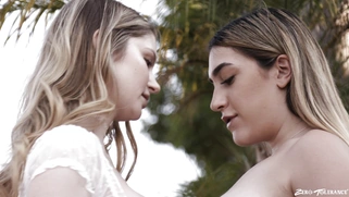 Bunny Colby and Lexi Grey foreplay outdoors