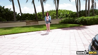 Gracie Gates is getting picked up outdoors