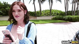 Gracie Gates is getting picked up outdoors