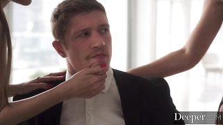 Deeper. Oliver can't resist temptresses Avery & Vanna's challenge