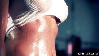 Boxer girl Aryana Augustine hitting the bag in the gym