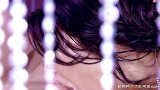 Puffy-lipped whore August Taylor delivers an oily blowjob