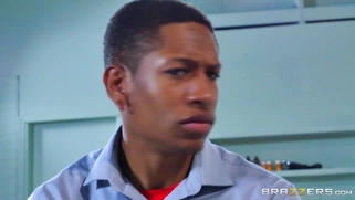 Nurse Holly Michaels sucking Dr. Lee's cock in front of her patient