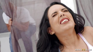 Katrina Moreno is fingering her pussy on the sunbed