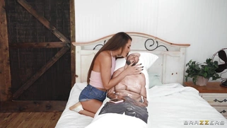 Mackenzie Mace have fun with a life-sized body pillow made of Jmac