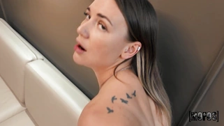 Melissa gets her mouth full of jizz in POV