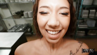 Kimora Quin gets her shaved pussy nailed in POV