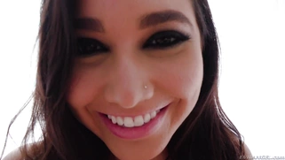 Naturally buxom Karlee Grey teasing us with her big tits and spreading holes