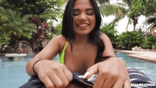 Summer Col is sucking cock and licking balls in POV