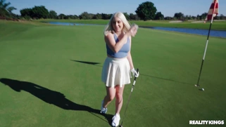 Golf player Gia OhMy flashes her tits and ass outdoors