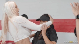 Tori Cummings and Emily Woods are sucking Danny D's giant cock