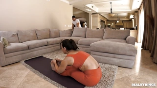 MILF Abbie Maley shows off nice stretch