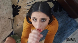 Kaitlyn Katsaros guzzles the cock in POV