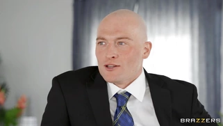 Emma Hix on her knees gives blowjob to Zac Wild