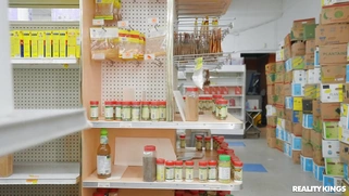 Lilly Hall in high heels gets banged by Jimmy Michaels standing