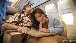 Antonella La Sirena is sucking cock in the airplane