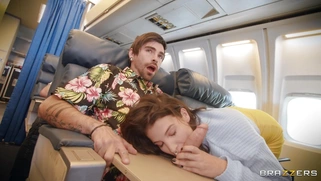 Antonella La Sirena is sucking cock in the airplane