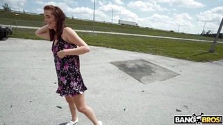 Gracie Mayy gets facialed in BangBus