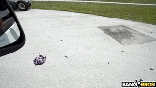 Gracie Mayy gets facialed in BangBus